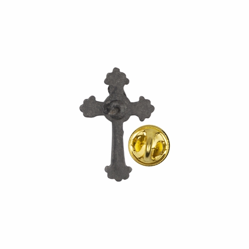 1 x 5/8 Inch Pewter Budded Ends Crucifix Pin