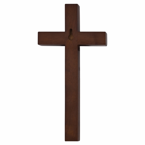10 Inch Walnut Finish and Brass Overlay Wall Cross