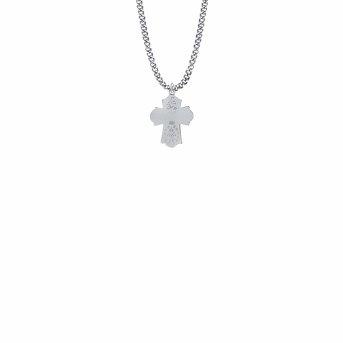 11/16 Inch Sterling Silver Engraved Antiqued Five Way Baby Medal