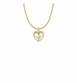 5/8 Inch Two-Tone 14KT Gold Plated Over Sterling Silver Dove