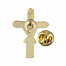 11/16  x  1/2 inch Gold Wheat Cross and Chalice Lapel Pin