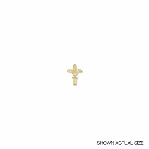 11/16  x  1/2 inch Gold Wheat Cross and Chalice Lapel Pin