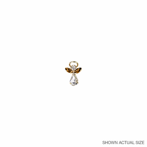 11/16 x 7/16 Gold Plated Inch November Topaz Birthstone Angel Lapel Pin