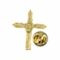 11/16 x 9/16 Inch Gold Plated Wheat Cross Lapel Pin