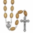 11mm Wood Bead Rosary with Crucifix and Sacred Heart Center