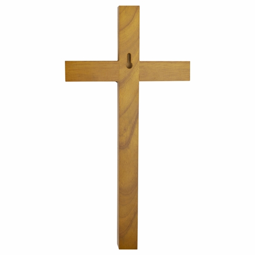 12 Inch Walnut and Engraved Brass Wall Crucifix with Antiqued Gold Pewter Corpus