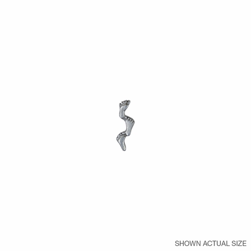 13/16 x 1/4 Inch Pewter Footprints Lapel Pin