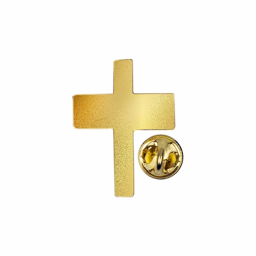 13/16 x 5/8 Inch Gold Enameled "Nurse" Cross Lapel Pin