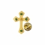 13/16 x 9/16 Inch Gold Emerald Cross Lapel Pin