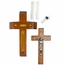 13 Inch Wood Sick Call Crucifix Set with Antiqued Gold Pewter Corpus