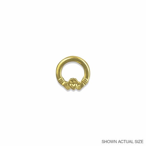 15/16 Inch Round Gold Celtic Claddagh Lapel Pin