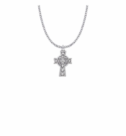 15/16 Inch Sterling Silver Celtic Cross Necklace