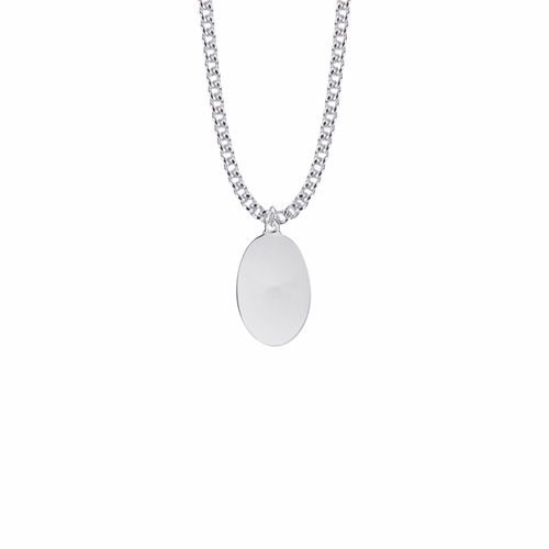 15/16 Inch Sterling Silver Oval St. Christopher Medal, Patron Saint of Travelers