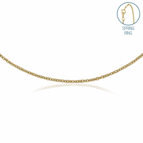 15 Inch Gold Plated Cable Necklace Chain