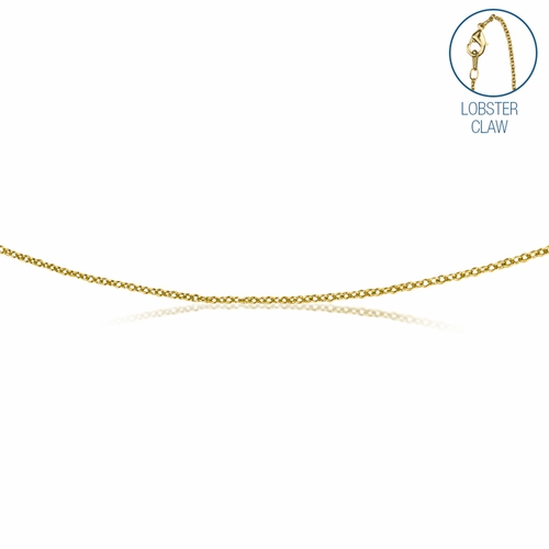 16 Inch Stainless Steel 14KT Gold Plated Cable Necklace Chain