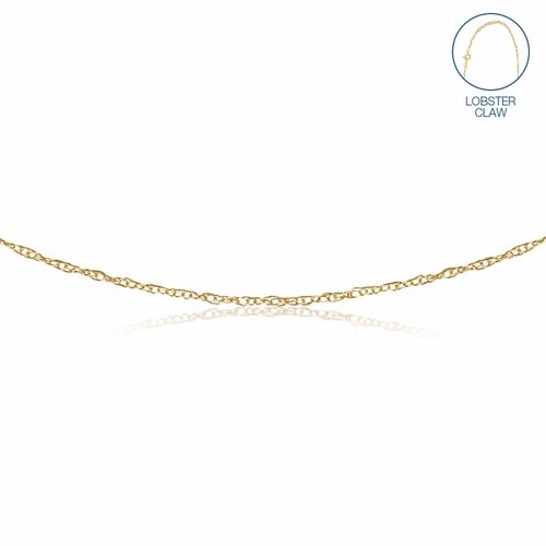 18 Inch 14KT Gold Rope Necklace Chain