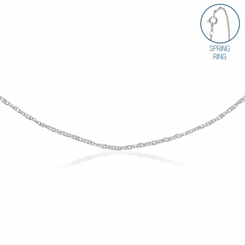 18 Inch Silver Rhodium Plated Rope Necklace Chain