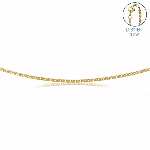 18 Inch Stainless Steel 14KT Gold Plated Curb Necklace Chain