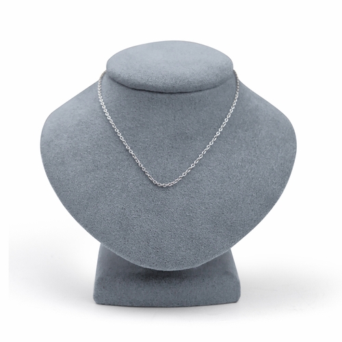 18 Inch Stainless Steel Rhodium Plated Cable Necklace Chain Carded