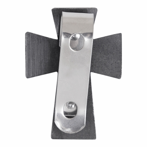 2-1/4 Inch Fine Pewter Serenity Prayer Cross Auto Visor Clip