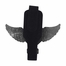 2-1/8 x 3 Inch Fine Pewter Angel Wings God Bless This Biker Strap