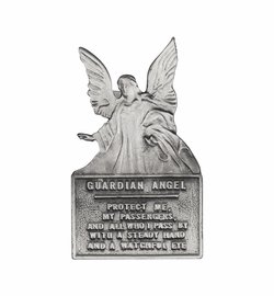 2-3/16 x 1-5/16 Inch Fine Pewter Guardian Angel Prayer Visor Clip