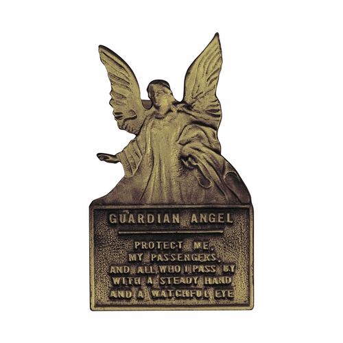 2-3/16 x 1-5/16 Inch Gold Fine Pewter Guardian Angel Prayer Visor Clip