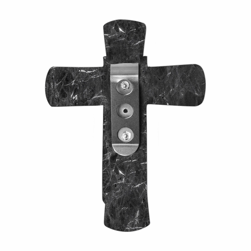 2-3/8 x 1-3/4 Inch Fine Pewter Holy Trinity Crucifix Visor Clip