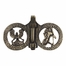 2-5/16 x 1-3/4 Inch Bronze Fine Pewter Crucifix with St. Christopher and Guardian Angel Visor Clip