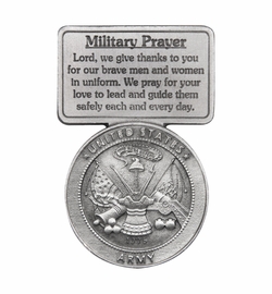 2-5/8 Inch Fine Pewter Army Military Prayer Visor Clip