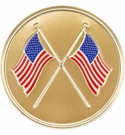 2 Inch Adhesive American Cross Flags Emblem