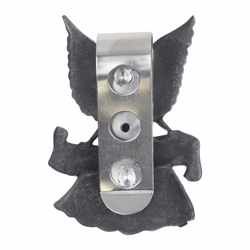 2-1/4 x 1-1/2 Inch "Son Never Drive Faster Than Your Guardian Angel" Fine Pewter Visor Clip