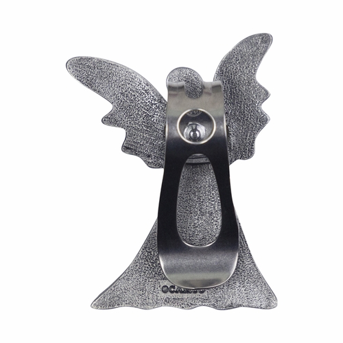 2 x 1-5/8 Inch Fine Pewter Guardian Angel "Please Protect Me" Visor Clip