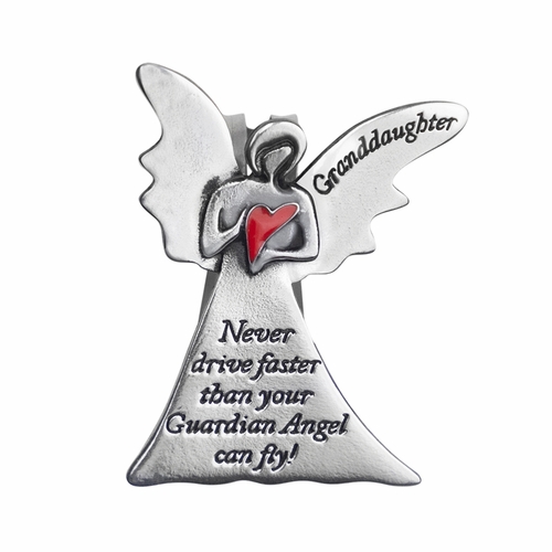 2 x 15/8 Inch Fine Pewter Granddaughter "Never Drive Faster Than Your