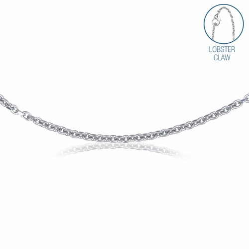 22 Inch Silver Plated Round Link Cable Necklace Chain