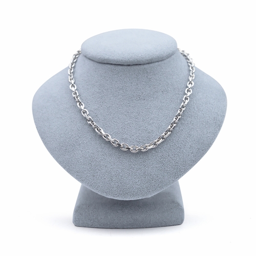 22 Inch Silver Plated Round Link Cable Necklace Chain