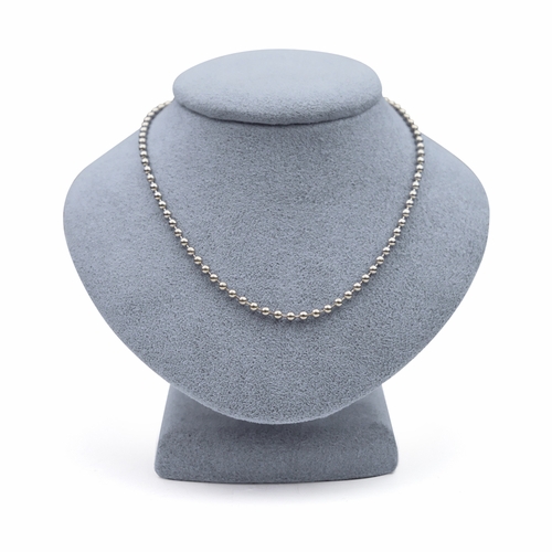 24 Inch Silver Plated Beaded Necklace Chain