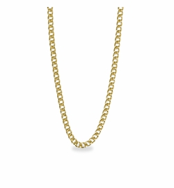 24 Inch Stainless Steel 14KT Gold Plated Curb Necklace Chain Carded