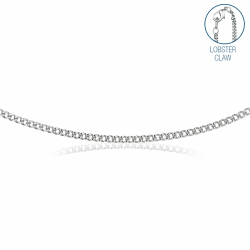 24 Inch Stainless Steel Rhodium Plated Curb Necklace Chain