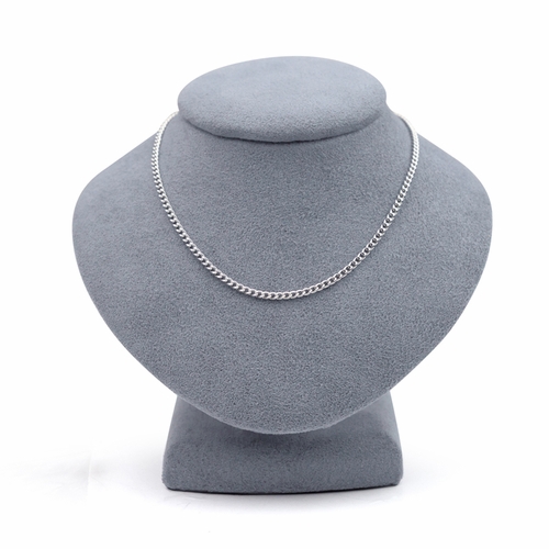 27 Inch Stainless Steel Rhodium Plated Curb Endless Necklace Chain