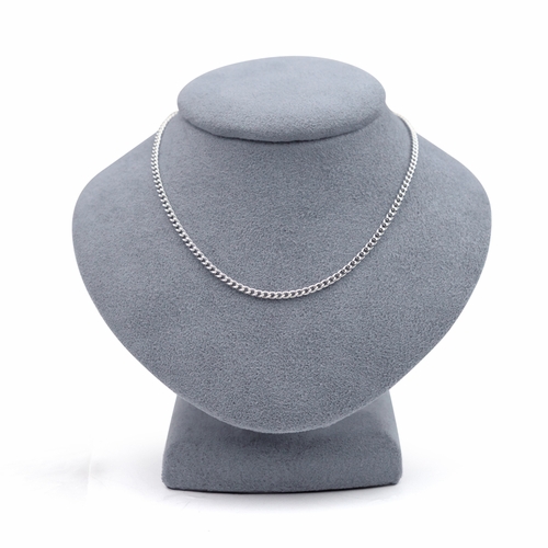 27 Inch Stainless Steel Rhodium Plated Curb Endless Necklace Chain