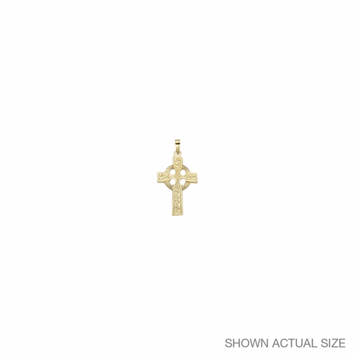3/4 Inch 14KT Gold Celtic Knot Cross Pendant
