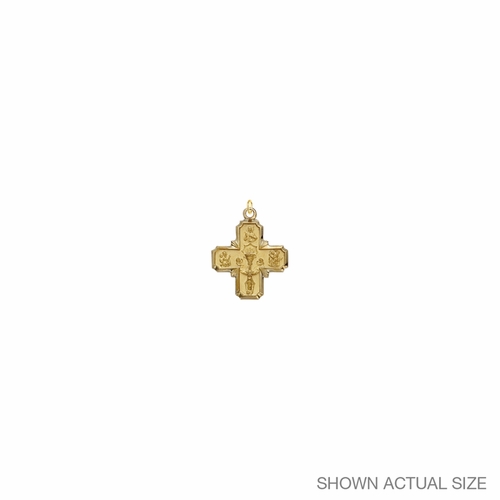 3/4 Inch 14KT Gold First Communion Four Way Medal