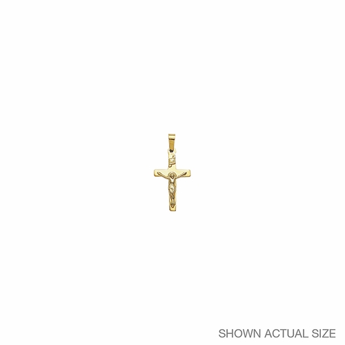 3/4 Inch 14KT Gold Plain Crucifix Pendant