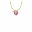 3/4 Inch Gold Plated First Communion Pink Heart and Gold Chalice Charm Necklace
