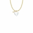 3/4 Inch Gold Plated First Communion White Heart and Gold Chalice Charm Necklace