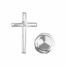 3/4 Inch Polished Sterling Silver Cross Pin With Spring Loaded Quality Clutch