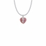 3/4 Inch Silver Plated First Communion Pink Heart and Silver Chalice Charm Necklace