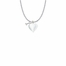 3/4 Inch Silver Plated First Communion White Heart and Silver Chalice Charm Necklace