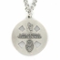 3/4 Inch Sterling Silver Antiqued Wreath Border Five Way Medal